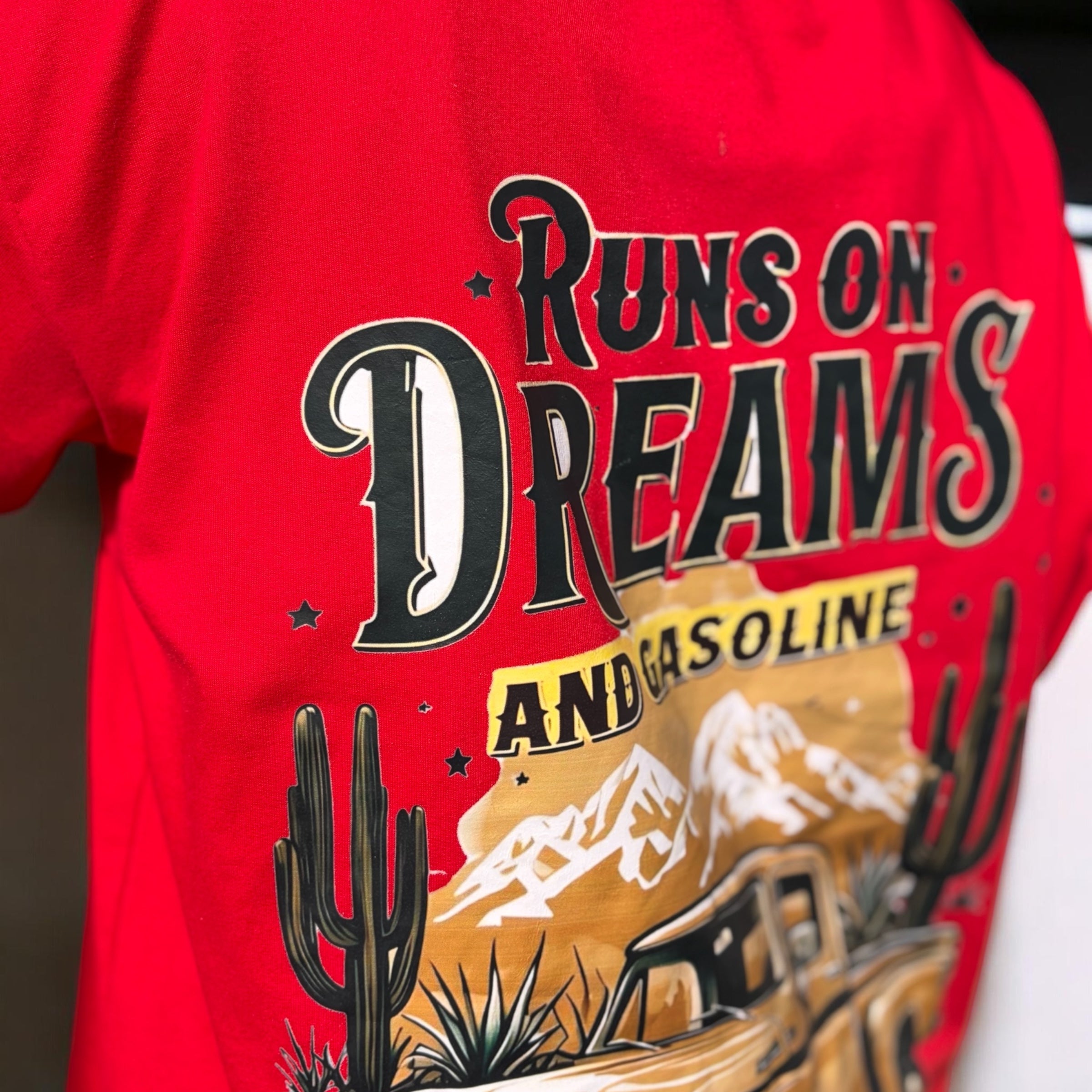 Runs on Dreams & Gasoline Oversized Graphic Tee