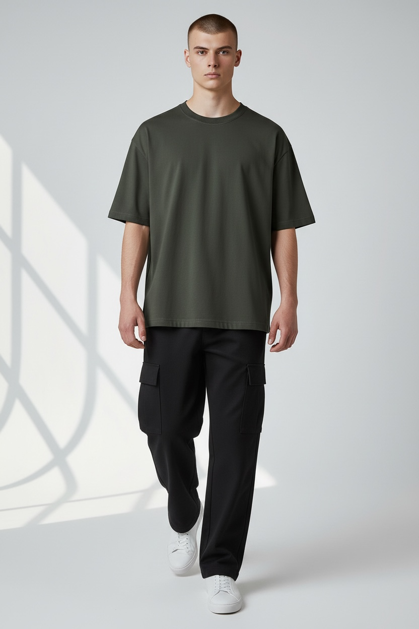 Plain Oversized T-Shirt | 240 GSM French Terry Cotton Unisex Tee