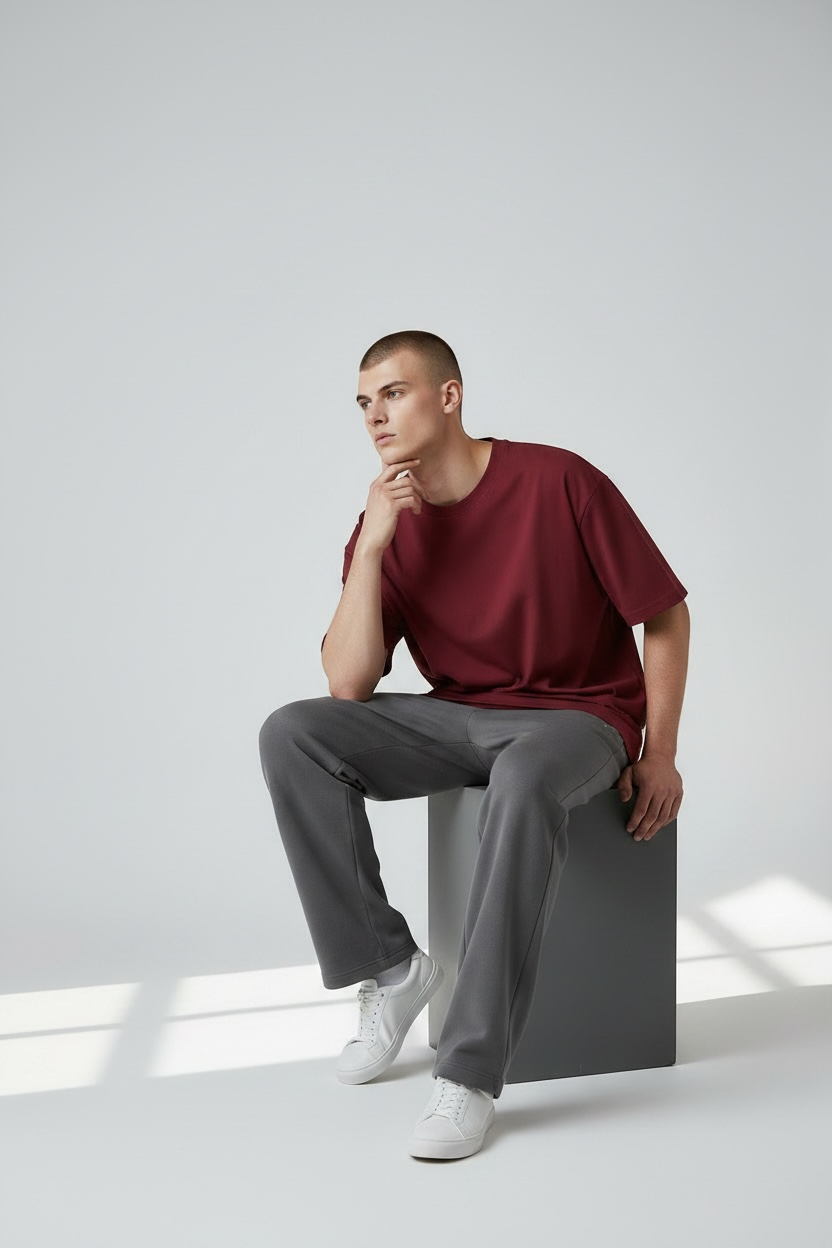Plain Oversized T-Shirt | 240 GSM French Terry Cotton Unisex Tee