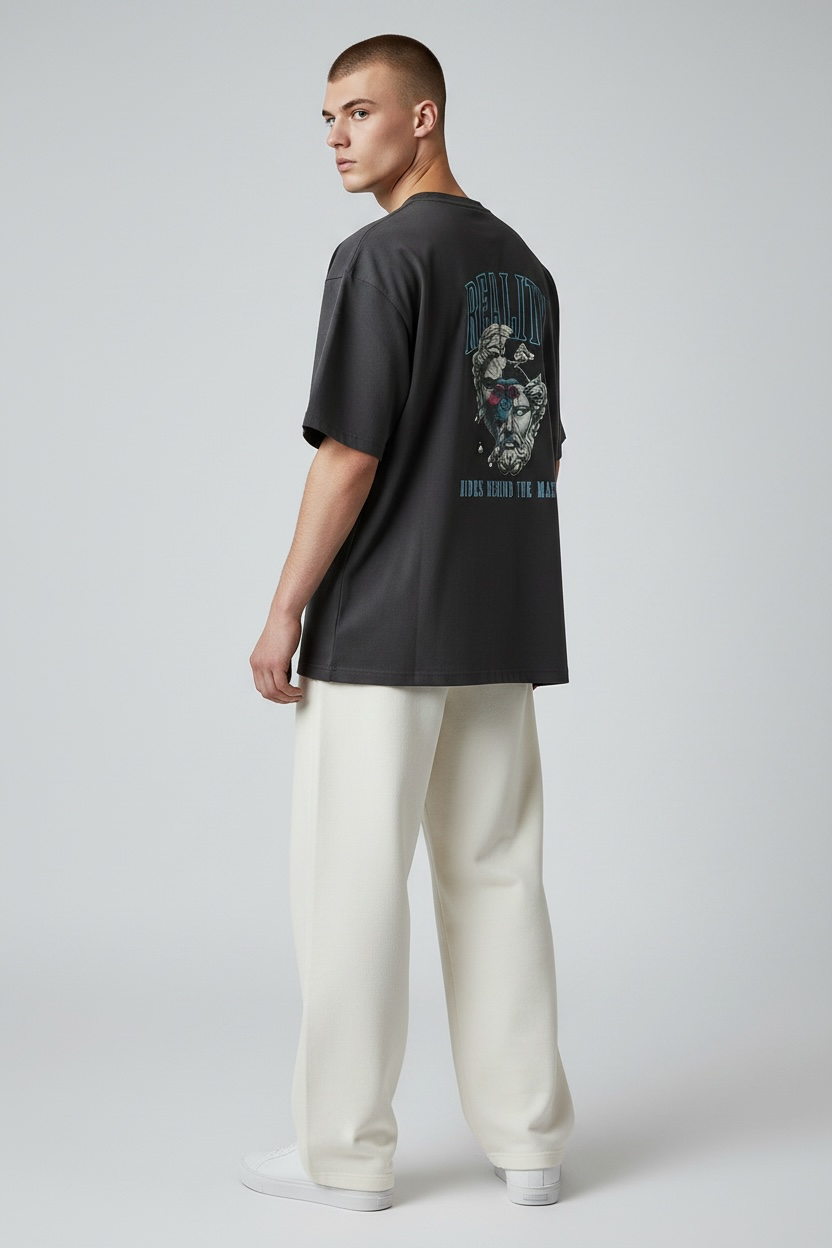 Mask Graphic Oversized T-Shirt | Dark Art Streetwear Tee for Men