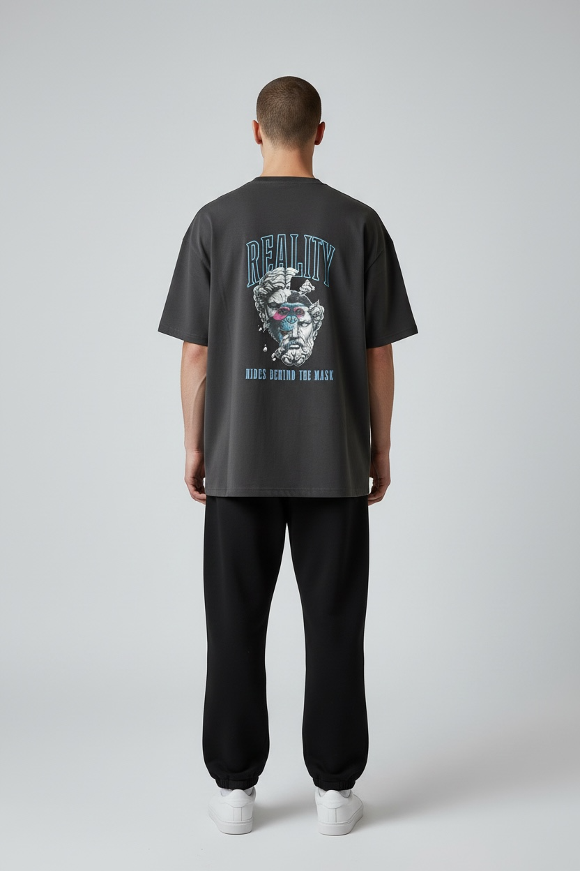 Mask Graphic Oversized T-Shirt | Dark Art Streetwear Tee for Men