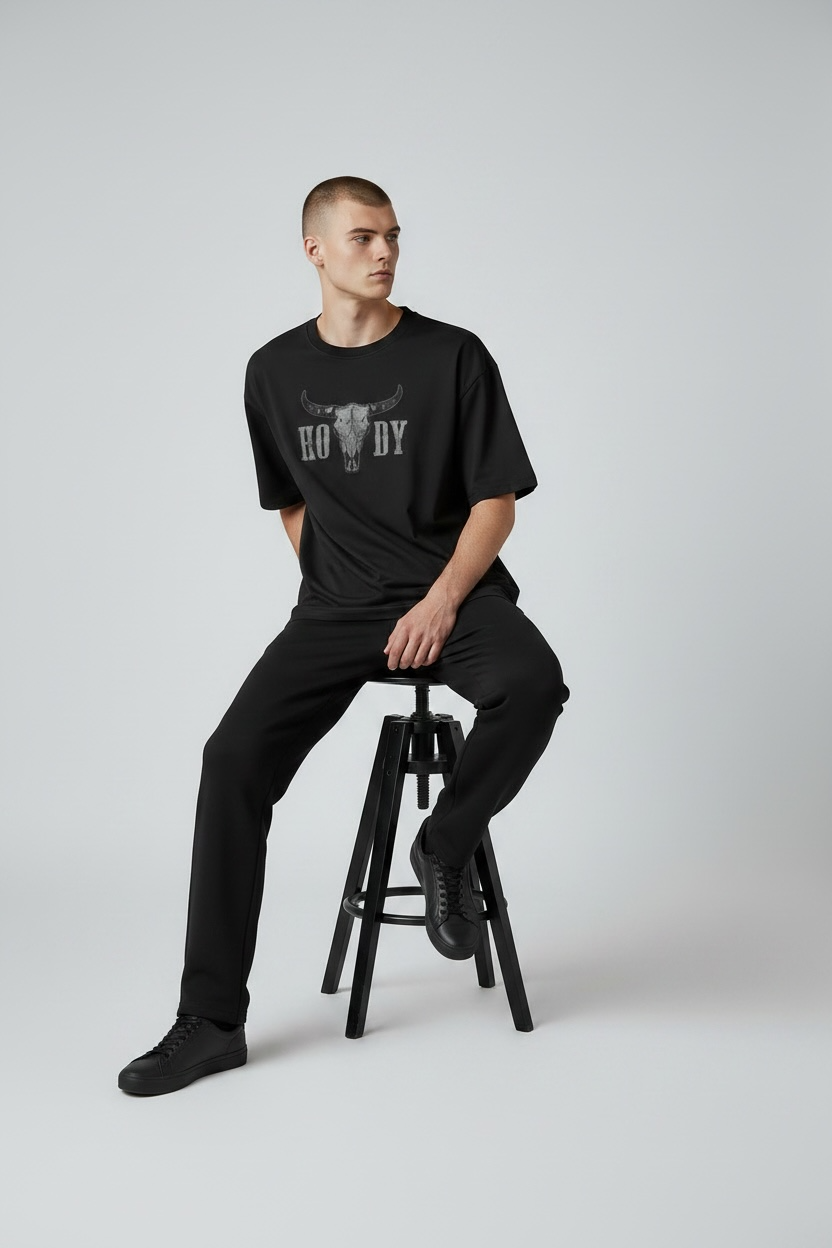 Mask Graphic Oversized T-Shirt | Dark Art Streetwear Tee for Men