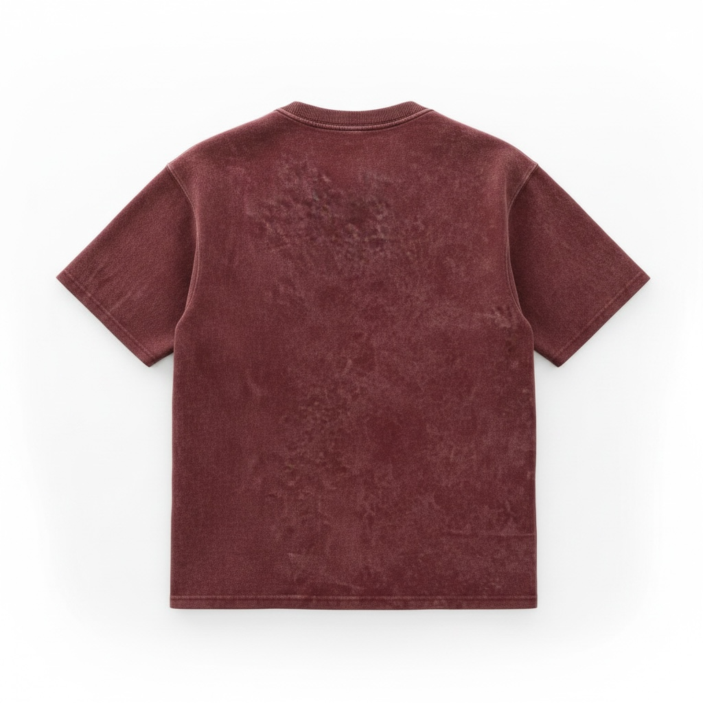 Wine Acid Wash Oversized T-Shirt | Maroon Vintage Streetwear Tee