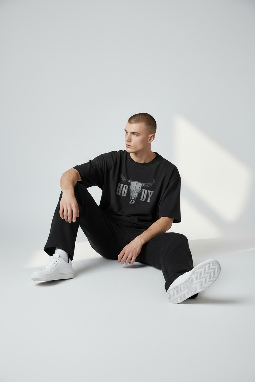 Mask Graphic Oversized T-Shirt | Dark Art Streetwear Tee for Men