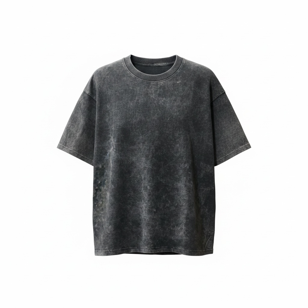 Classic Black Acid Wash Oversized T-Shirt | Rugged Streetwear Tee